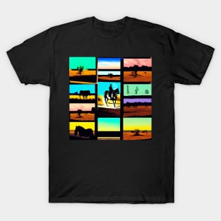 Cowboy Western Cactus Arizona Horses West Southwestern Pop Art Gift T-Shirt